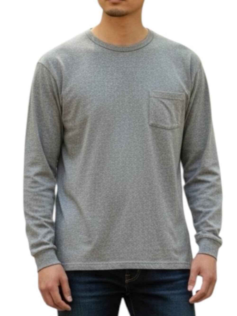 J.Crew Knit Goods Gray Long Sleeve Pocket Tee Shirt Men’s Size L Made in Canada